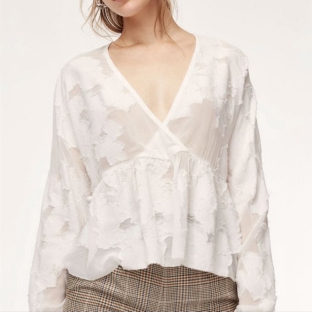 Aritzia chiffon blouse